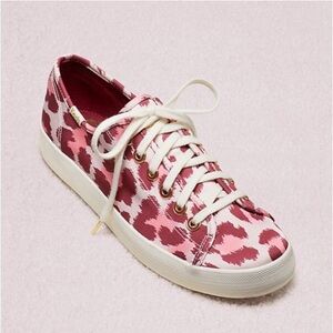 Keds X Kate Spade Kickstart Leopard Pink Satin Sneakers